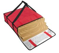 Trail maker Sacs à pizza pour livraison - Sac isotherme pour 3 pizzas - Sac de livraison de nourriture 20 x 20 x 6 cm - Sac alimentaire pour usage personnel et professionnel (rouge)
