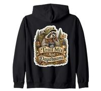 Trail Mix and Daydreams Raccoon Hiker Snacks Outdoorsy Sweat à Capuche