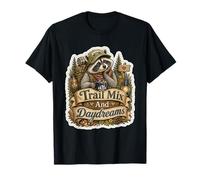 Trail Mix and Daydreams Raccoon Hiker Snacks Outdoorsy T-Shirt