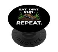 Trail Runner Eat Dirt Run Repeat XC Athlete PopSockets PopGrip Adhésif