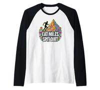 Trail Runner Eat Miles Spit Dirt Mountain Manche Raglan