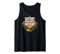 Trail Running Mountain Runner Eat Dirt Run Fast Repeat Débardeur