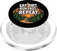 Trail Running Mountain Runner Eat Dirt Run Fast Repeat PopSockets PopGrip pour MagSafe