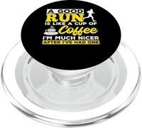 Trail Running Sport - Une Bonne Course est comme Une Tasse de café PopSockets PopGrip pour MagSafe