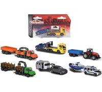 Trailer Assortment,Véhicule Die-Cast,Boîte De Collection,Pneus En Caoutchouc,Roue Libre,212053154,Multicolore-6 Modèles Différents,Livraison : 1 Pièce,Sélection Aléatoire,