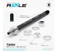 Trailer AxXle TA004 - L'axe pour vélo remorque enfant : M12x1,0 : 169-184 mm Longueur d'axe : 169-184 mm Filetage : M12x1,0