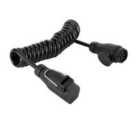 Trailer Cable Extension, 13-Pin Coiled Cable Extender Adapter Wire, Trailer Hardware Connection Plug for Towing Bicycle Carriers Minivans Trucks Tractors, Flexible Sturdy Electrical 480g