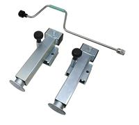 trailer parts4u Lot de 2 béquilles pivotantes 1300/2600kg 380mm Console 42mm Support de levage à manivelle pour voiture et remorque incl. manivelle