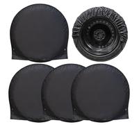 TrailerGuard Lot de 4 Housses de Roue - Tissu Oxford imperméable et résistant UV - Ajustement sûr - Bandes élastiques - Protection des pneus d'extérieur - Protection Contre Le Soleil et la