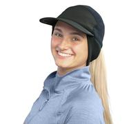 TrailHeads Bonnet en polaire pour femme - Bonnet d'hiver avec visière - Chapeau chaud pour femme - Chapeau de course à pied, golf d'hiver, noir, Taille unique