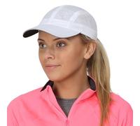 TrailHeads Race Day Casquette de Running Haute Performance pour Femme, Maille légère à séchage Rapide avec Bord réfléchissant - Blanc
