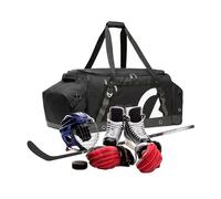 TRAILKICKER Sac de hockey - Sac à dos de hockey extra large - Peut contenir tout l'équipement de hockey ou de hockey sur gazon - Deux supports de bâtons et un compartiment séparé pour crampons - Noir