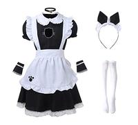 Trailrest Cosplay Maid Dirndl Chemisier pour femme en dentelle Oktoberfest Tenue anime Cosplay Fille Vêtements médiévaux pour femme École Girl Costume Cat Maid