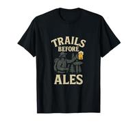 Trails Before Ales Vintage Camping Randonnée Bière Citation T-Shirt