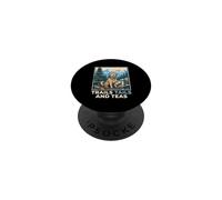 Trails Tails and Teas Mountain Hiker Promeneur pour Chien PopSockets PopGrip Adhésif