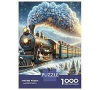 Train 1000 Morceaux Papier Écologique Casse-tête Amateurs Le Chemin de Fer Vide dans la forêt colorée Puzzle Entraînement Cérébral Divertissement Weekend Domicile 38x26cm/1000pcs