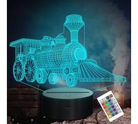 Train 3d Cadeaux Lampe, Illusion Hologramme Veilleuse Avec Minuterie Télécommande 16 Couleurs Changeantes, Enfants Chambre Présent Pour Train Modèle Collector Fille Garçon Hommes