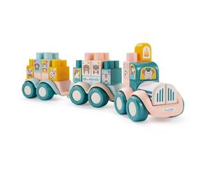 Train à construire Abrick ECOIFFIER 7918 animaux multicolore, 3 wagons, 51 pièces, montage à faire soi-même dès 12 mois Bleu et vert