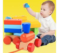 Train À Empiler Montessori, Ensemble De Blocs De Construction Classiques D'Apprentissage Pour Enfants