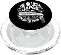 Train à Grande Vitesse Japonais Shinkansen d'époque et Souvenir de Fuji Kanji PopSockets PopGrip pour MagSafe