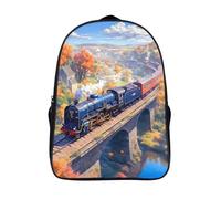 train à l'ancienne sacs à dos scolaires 2 compartiment élégant sacs d'école pont sac à dos 3d imprimé-16,12 ans et plus fille garçons pour l'école les voyages les affaires