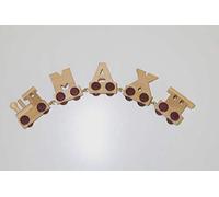 Train à Lettres Personnalisé en Bois Naturel - 3 Lettres en Bois Naturel