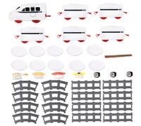 Train à Sushi Train de Nourriture Rotatif pour Table Dîner Domestique avec Tapis Transporteur à Rail Plateau de Service Table Alimentée par Batterie pour Affichage Fête Plaque pivotante