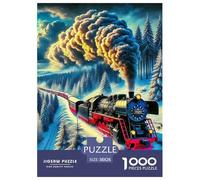 Train à Vapeur 1000 Pièce Puzzle Jeu De Famille Classique Jigsaw Puzzle Belle Décoration Puzzle pour Cadeaux De Voyage, Présent 38x26cm/1000pcs