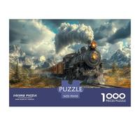 Train à Vapeur 1000 Pièces Puzzle pour Enfants À Partir De 14 Ans, Parfait pour Les Amateurs De Puzzles, Cadeau d'anniversaire, Jeux Éduchatif, Qualité Premium 70x50cm/1000pcs