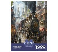 Train à Vapeur 1000 Pièces Puzzle pour Enfants À Partir De 14 Ans, Parfait pour Les Amateurs De Puzzles, Cadeau d'anniversaire, Jeu Éduchatif, Qualité Premium 70x50cm/1000pcs