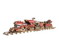 Train à vapeur 3D Steampunk en bois - Kit de modélisation - Puzzle mécanique avec lumière LED - Modèle de chemin de fer en bois - Pour décoration pour adultes et adolescents (800 pièces)
