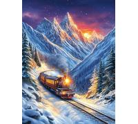 Train à vapeur dans la vallée de montagne 1000 Pieces Casse-tête Créatif En Carton Épais Animal de conte de fées d'accompagnement Difficulté Moyenne Activité Manuelle Loisir Créatif Cadeau Créatif Évé