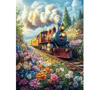 Train à Vapeur dans Une Prairie Fleurie Puzzle 500 Pièces pour Adultes Challenge Relaxant Educa 3D Décoration Artistique Cadeau De Fête Famille Détente 500 PCS