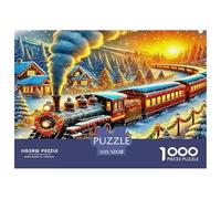 Train à Vapeur Jigsaw Puzzle 1000 Pièce Adapter Les Adultes Ou Les Familles Ensemble Jeu De Puzzle Cadeaux pour Adultes 100% Carton Recyclé Puzzle Décoratif 52x38cm/1000pcs