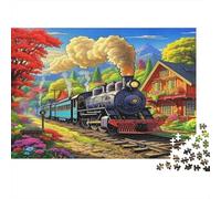 Train à Vapeur Puzzle 1000 Pièces Adulte Enfants À Partir De 14 Ans Classique Papier Cadeau d'anniversaire Défi Ludique Famille Qualité 52x38cm/1000pcs