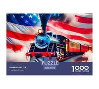 Train à Vapeur, Puzzle De 1000 Pièces, Expérience Ludique Et Enrichissante, Cadeau Ou Décoration, pour 12 Ans Et Plus, 70x50cm/1000pcs