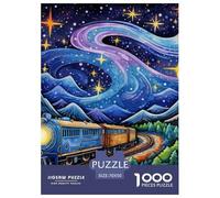 Train à Vapeur Puzzles De 1000 Pieces pour Adultes Classiques pour Jeux Et Activités Familiales Stimulantes, DécoRation D'intérieur 70x50cm/1000pcs