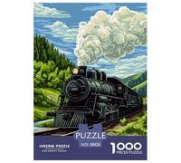 Train à Vapeur Puzzles De 1000 Pièces pour Adultes Classiques pour Jeux Et Activités Familiales Stimulantes, DécoRation D'intérieur 38x26cm/1000pcs