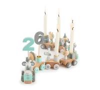Train d?anniversaire en bois 0-99 ans, scandi scandi avec bougies TU