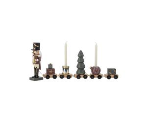 Train de décoration en bois vert, casse-noisettes, décor de table de Noël - Bloomingville, Vadim - 45x6x19 cm