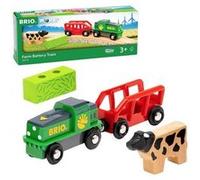 Train de la Ferme à Pile - BRIO - Circuit en bois - Wagon et chargement aimanté inclus