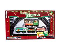 Train de Noël décoratif 9 pièces - Mini train de Noël avec locomotive, 3 wagons et 5 rails - Dimensions totales : env. 59 x 27 cm