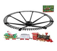 Train de Noël Ensemble de Train électrique d'arbre Noël Réglez l'arbre avec des Cadeaux Simulation Transport légers et Son pour Les Enfants, Pas Batterie
