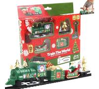 Train de Noël Figurines interactives de véhicules électriques et | Coffret de train électrique de Noël pour fête d'anniversaire, table, maison, dortoir, chambre, , garçons et f