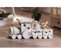 Train de Noël "Shabby White" en bois, 40 cm de long, locomotive décorative avec 2 remorques, figurine décorative, décoration de Noël