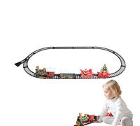Train de Noël,Train Électrique Locomotive - Circuit Ferroviaire avec Lumières et Son pour Garçon Famille Activité sous Le Sapin de Noël