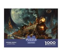 Train de rêve- Puzzle - 1000 Pièces - Belle Lune- Jeu De Création Et Logique pour Enfants - À Partir De 14 Ans Et Plus - Collection 70x50cm/1000pcs