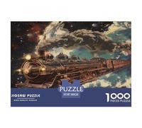 Train de rêve Puzzle Amusant Jeu De Société Adulte Activités Familiales Stimulantes 1000 Stukjes Train à Vapeur Casse-tête Qualité Premium pour Adultes 38x26cm/1000pcs