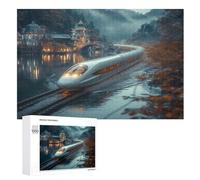 Train de rêve Puzzles 1000 Pièces Adultes, Puzzle en Bois Jeux D'adresse pour Toute La Famille,Jeu De Team Building （75×50cm）