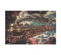 Train de rêve Puzzles De 1000 Pièces, Puzzle pour Adultes en Bois, Jeu D'adresse Toute La Famille, （75×50cm）